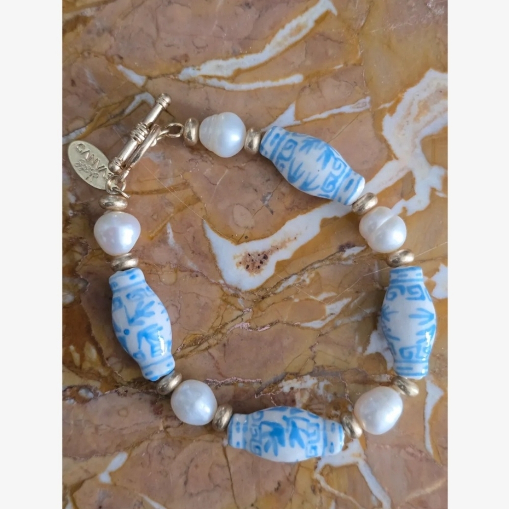 Porcelain & Pearl Bracelet